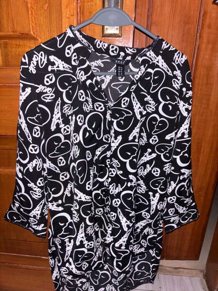 Black &amp; White Graphic Print shirt