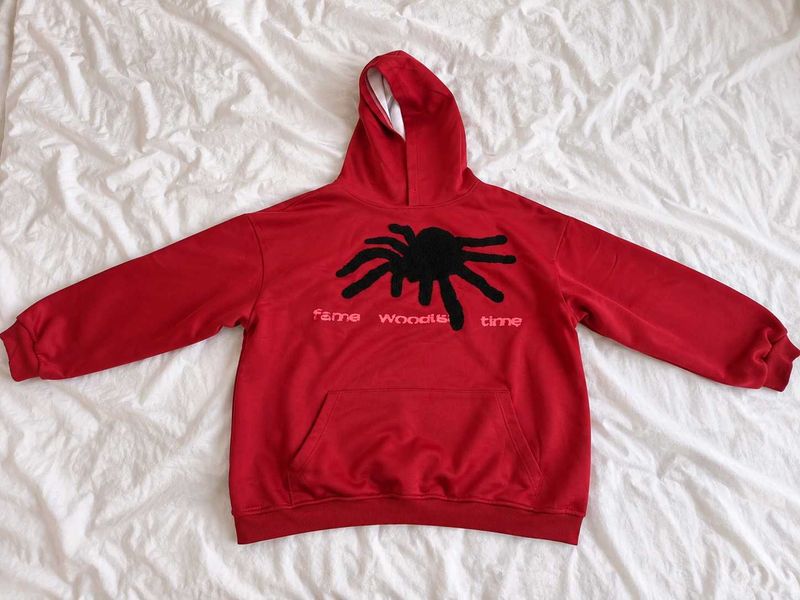 Oversized Red Spider Graphic Hoodie