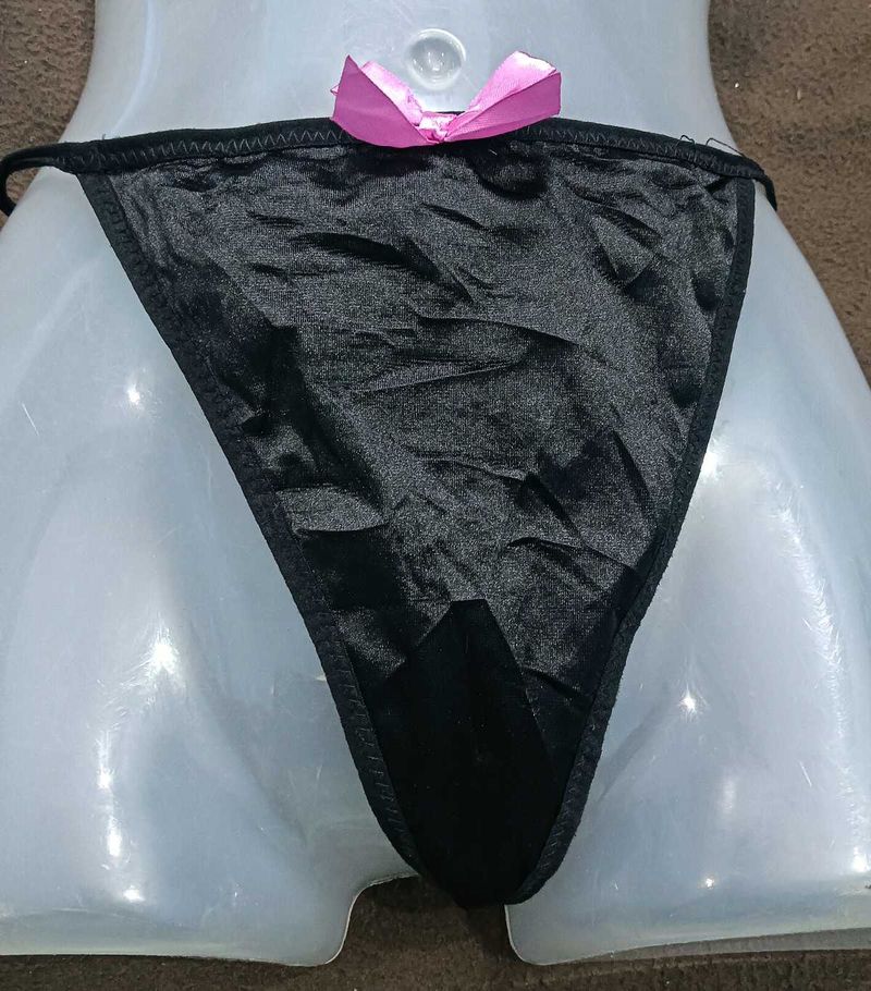 Black 🔥Thong with Pink Bow🔥