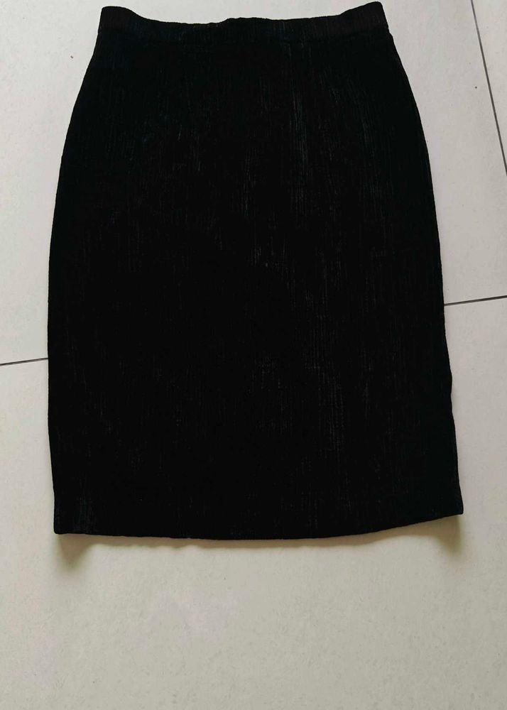 Black velvet skirt
