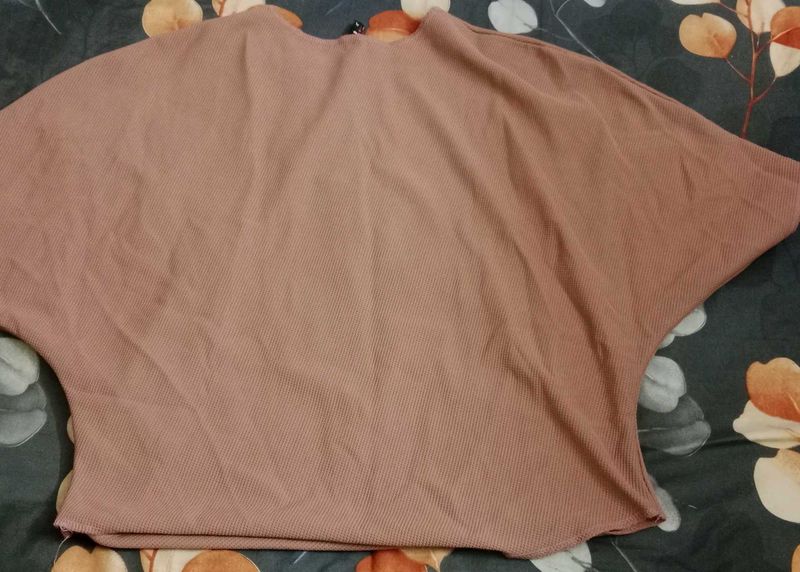 Ribbed Knit Batwing Sleeve Top
