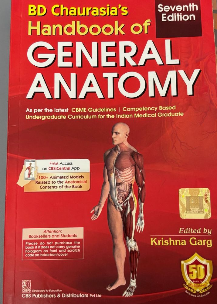BD Chaurasia's Handbook of General Anatomy