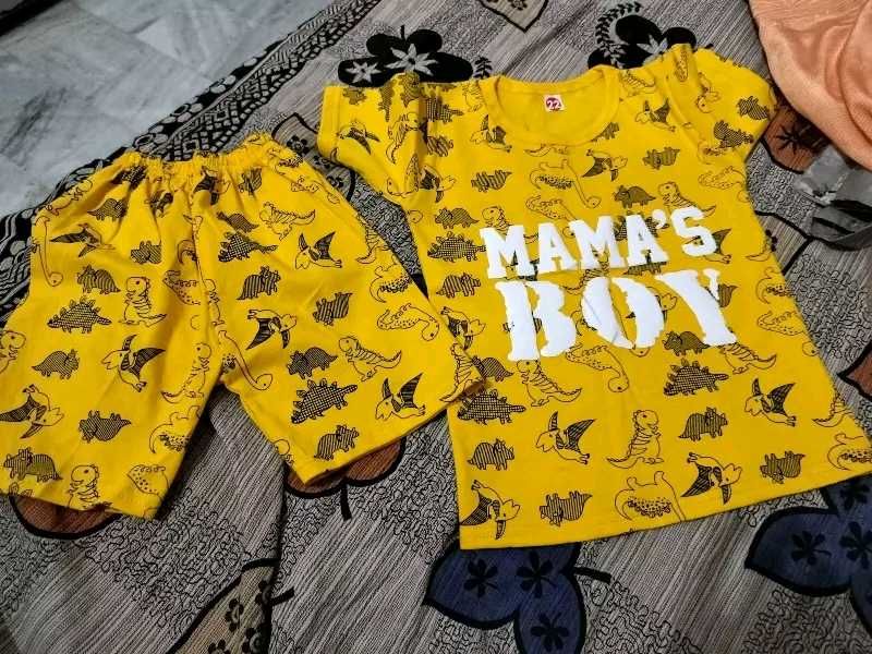 Cute Yellow Dino "Mama's Boy" Outfit