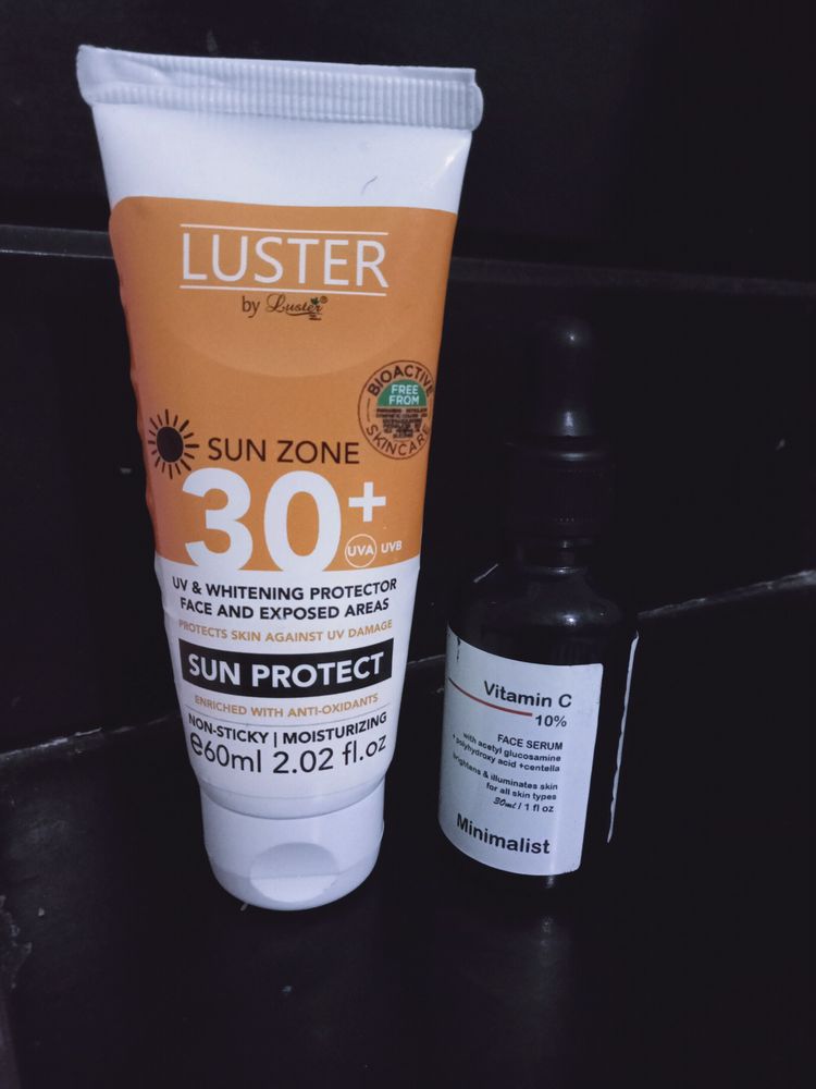 combo of sunscreem &amp; minimalist serum