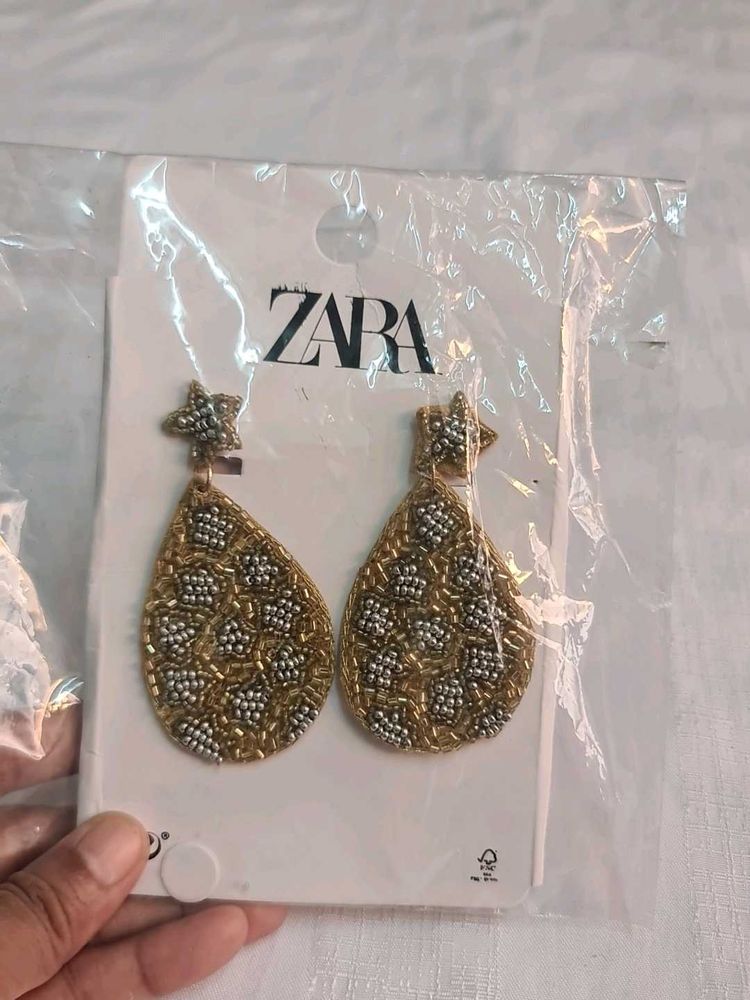 Zara Beaded Star Drop Earrings