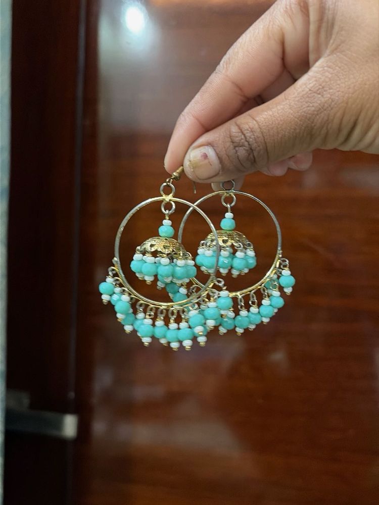 Bohemian Turquoise Hoop Earrings
