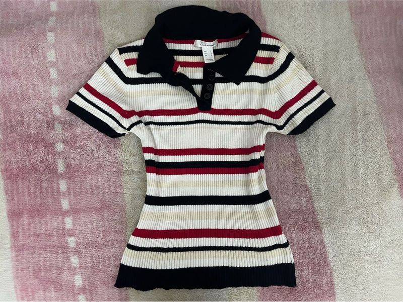 knitted polo top