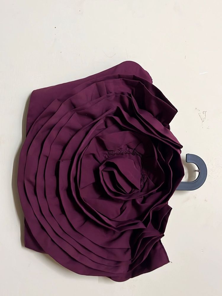 Unique Plum Rose Pleated Top