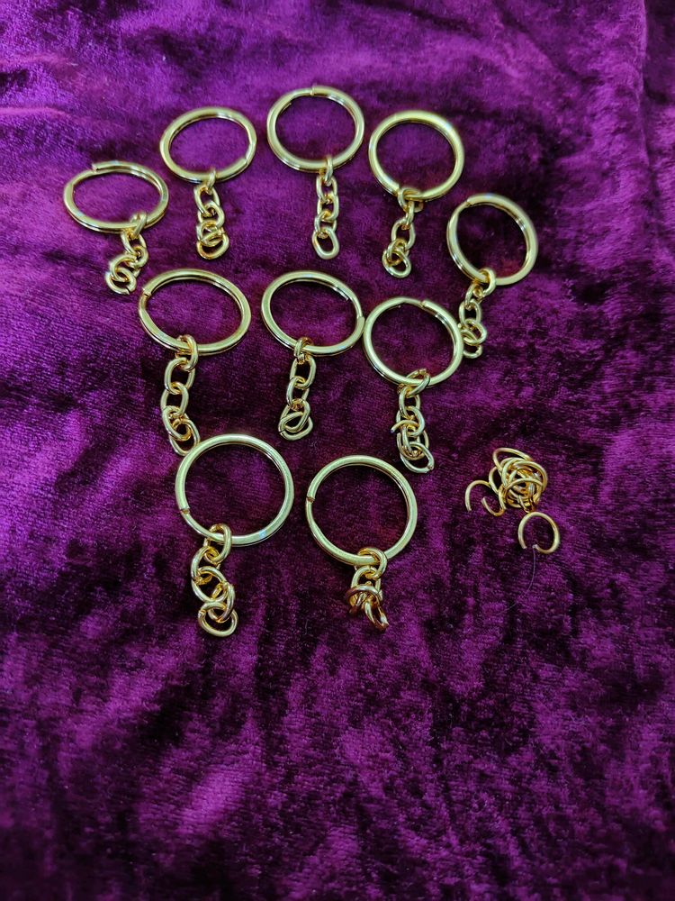 Golden Colour Key Chain Making With Jump Ring