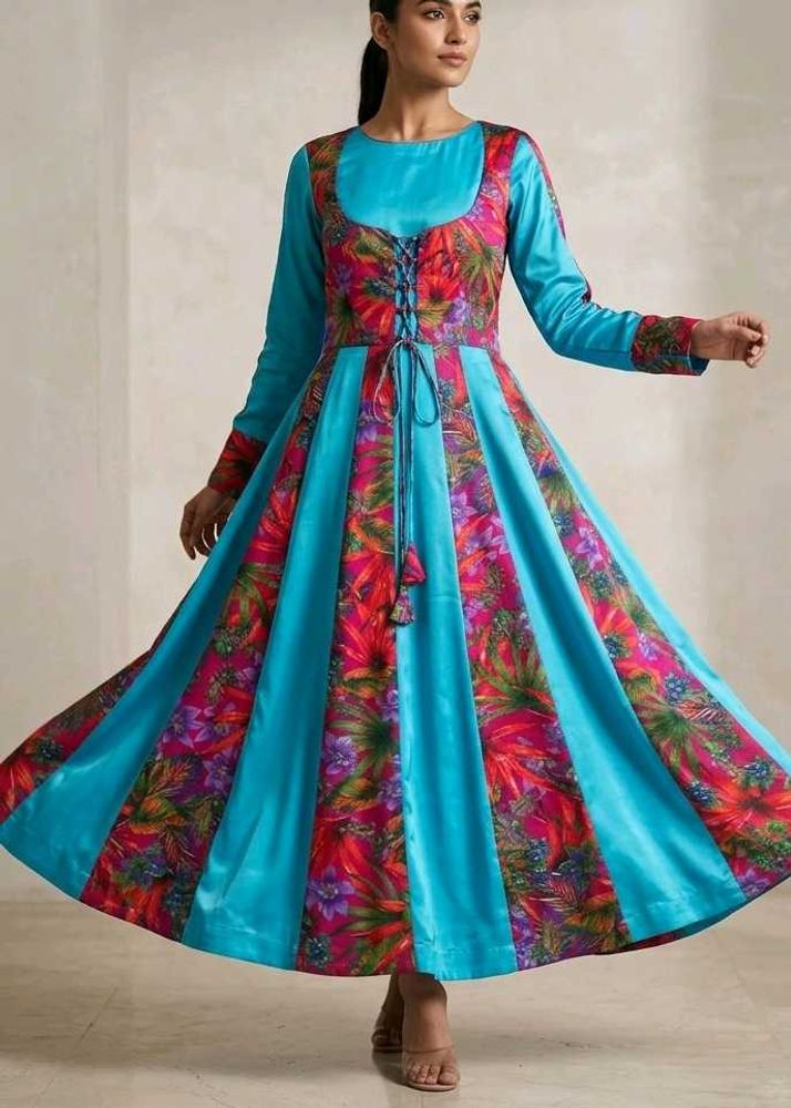 Beautiful Blue Floral Gown