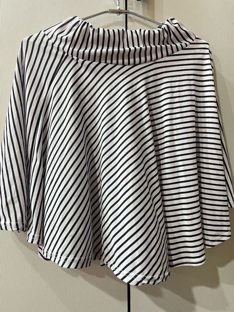 Striped Asymmetrical Tunic Top