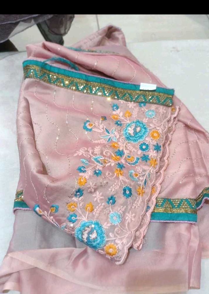new Elegant Pink Embroidered saree