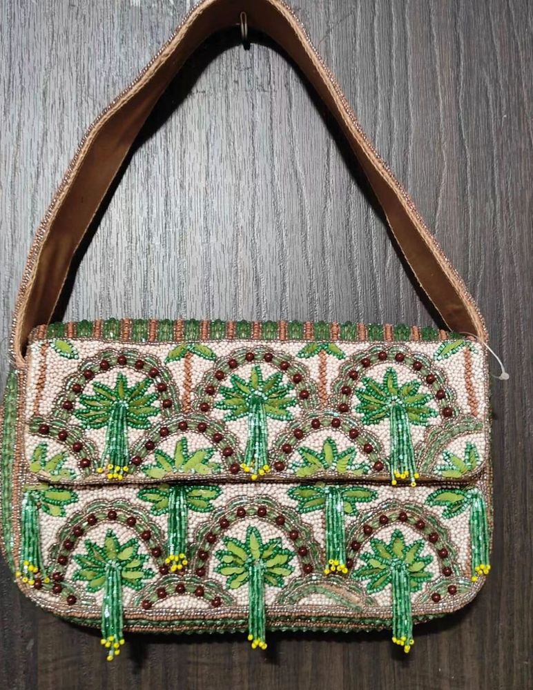 TJ max Beaded Palm Tree Clutch