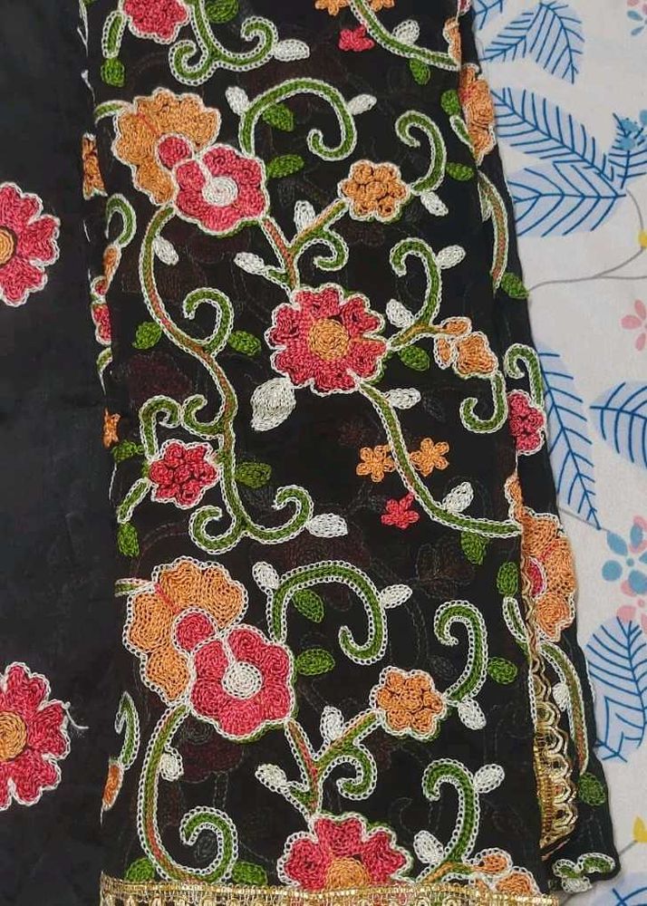 Embroidered Black Dupatta