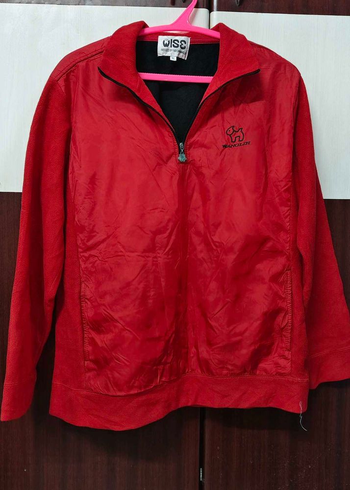 Red 1/4 Zip Pullover Sweatshirt
