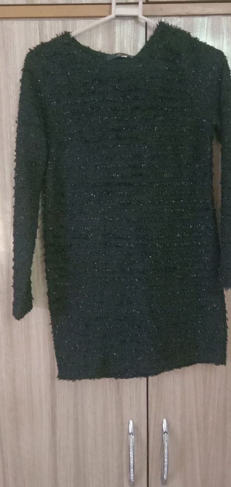 Jet  Black  with shimmer woollen top/ dress