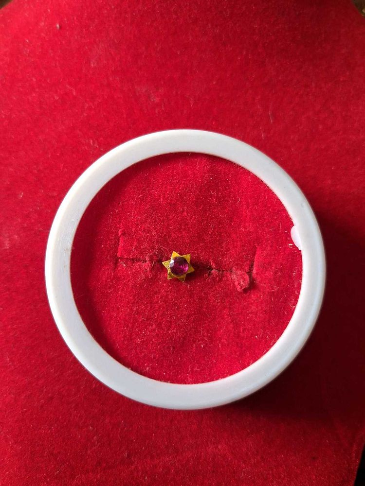 Gold Star Nose Pin with Ruby