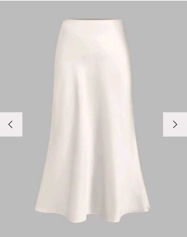 Littlebox satin bias cut midi skirt