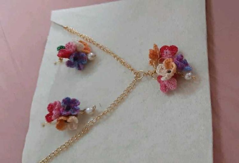 Crochet Jewellery Set Available Only In Cash