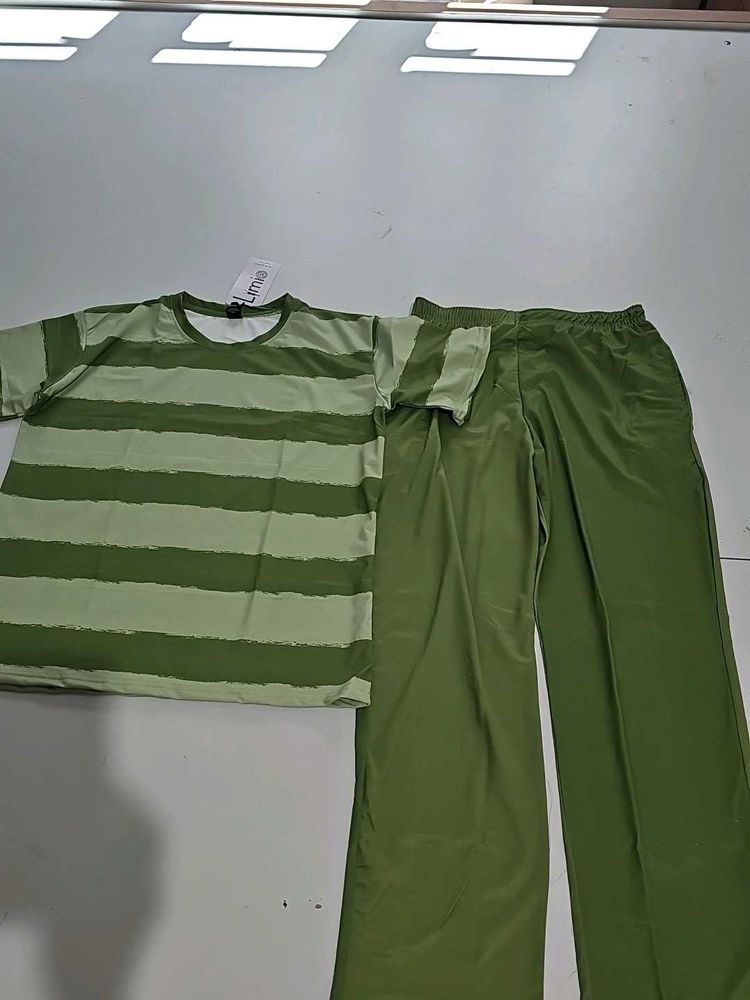 Green Striped Co-ord Set