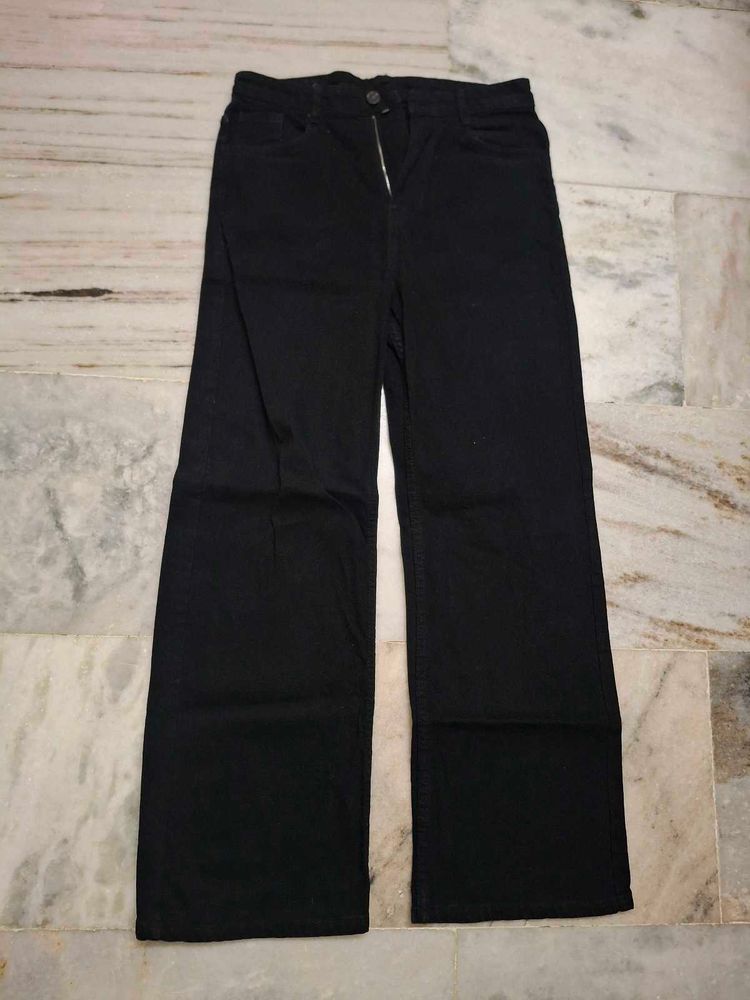 Classic Black Wide Leg Jeans