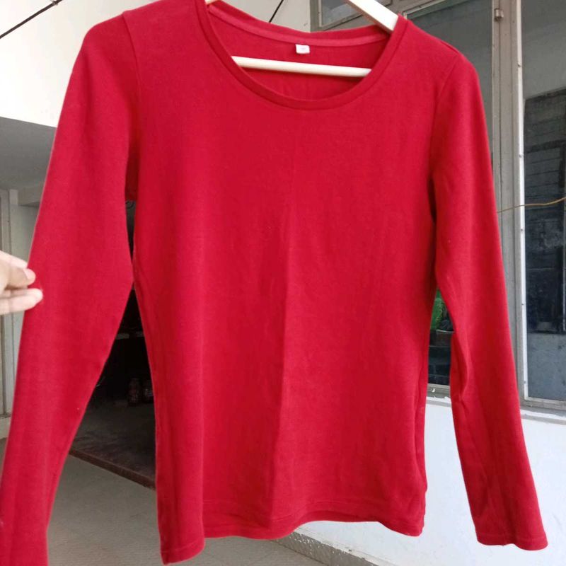 Fitted Red Long Sleeve
