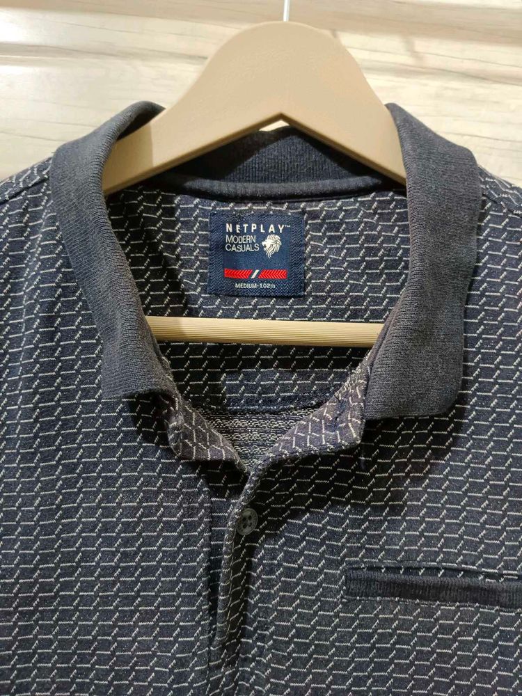 Men's Stylish Printed Polo Shirt
