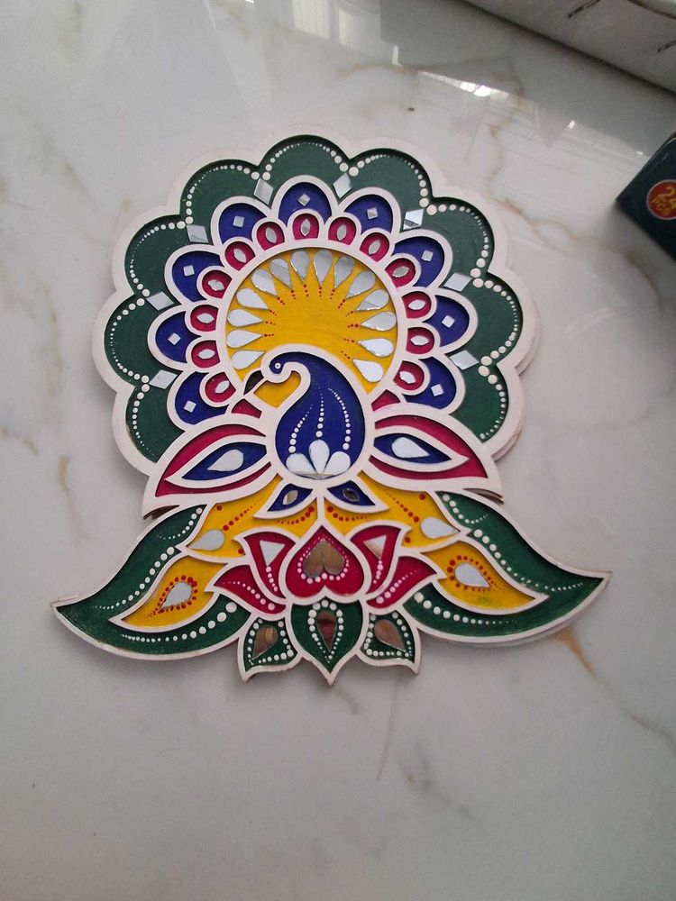 Vibrant Peacock Showpiece