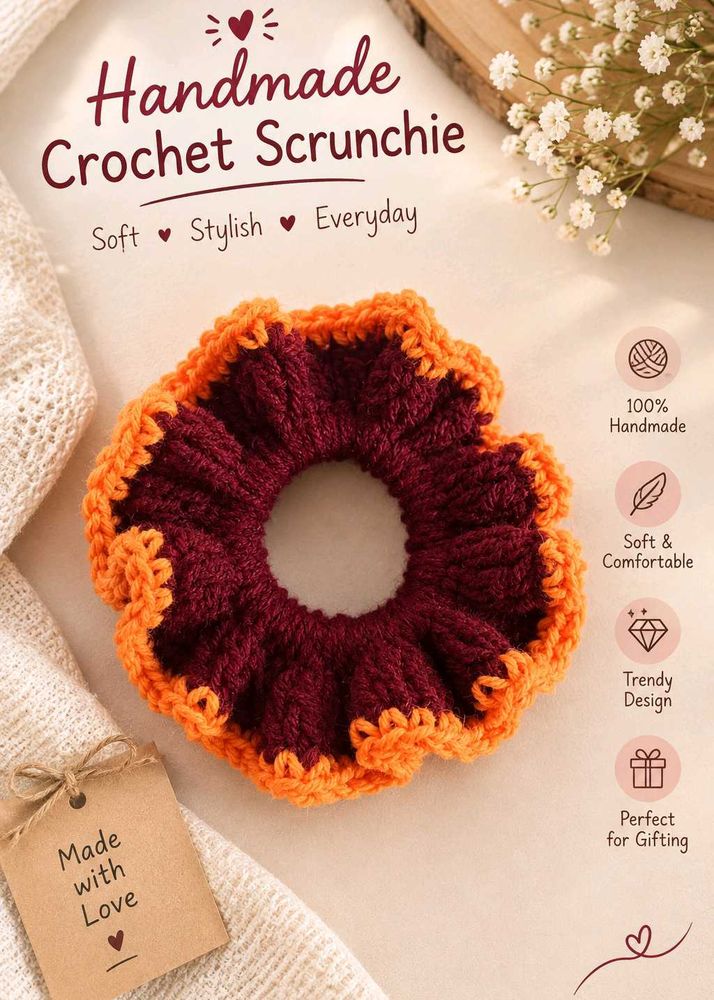 Handmade Crochet Scrunchie