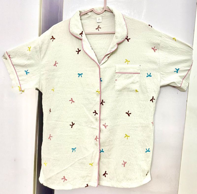 Cute Bow Pajama Top