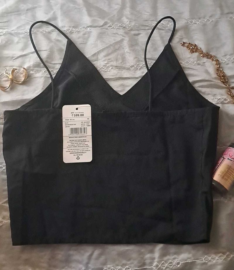 shein black spaghetti strap top