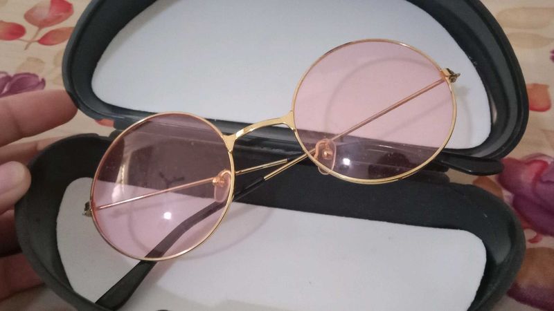 Pink Tinted Round Sunglasses