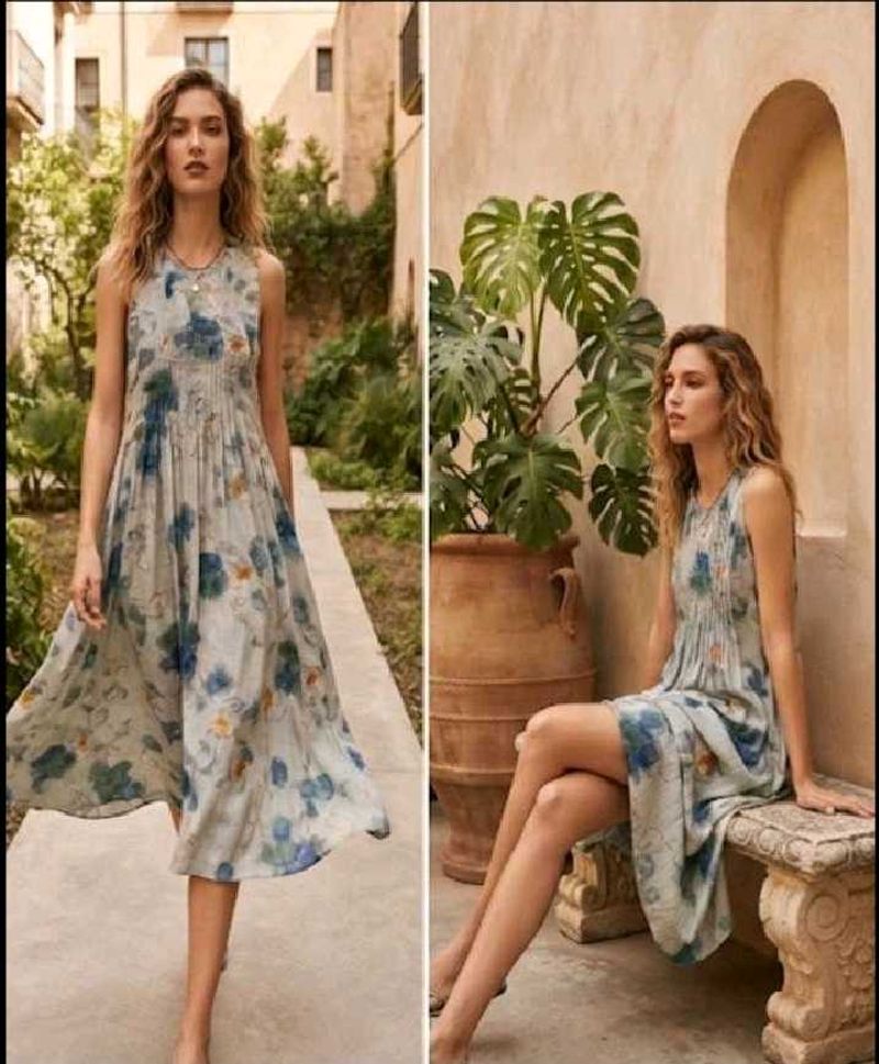 Boho Floral Midi Dress