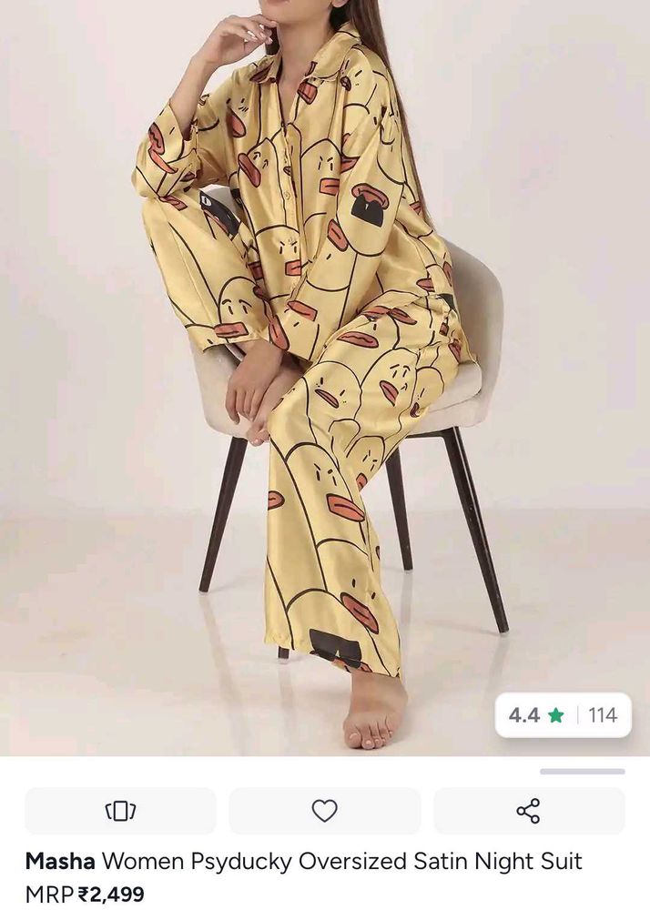 🚨SALE!! Psyducky Oversized Satin Night Suit