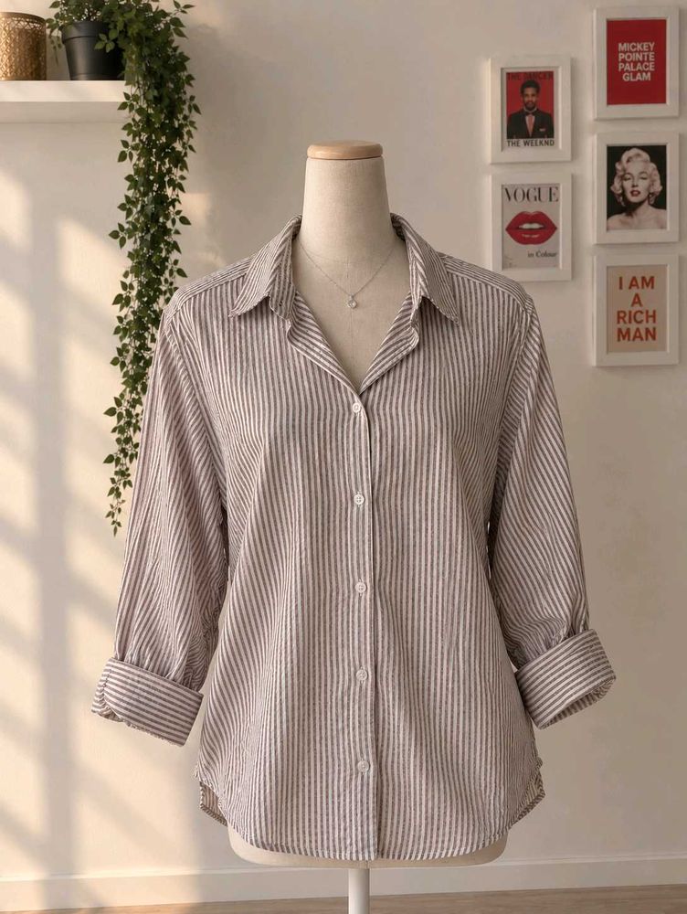 Classic Striped Button-Down Shirt
