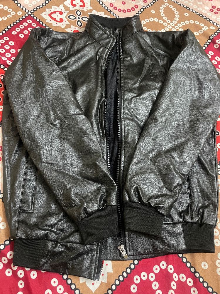 unisex  Black Faux Leather Jacket