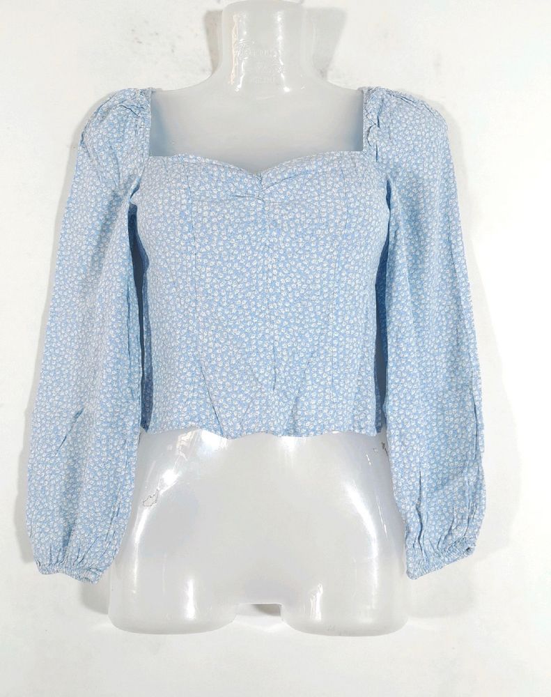 H&amp;M Blue Floral Top