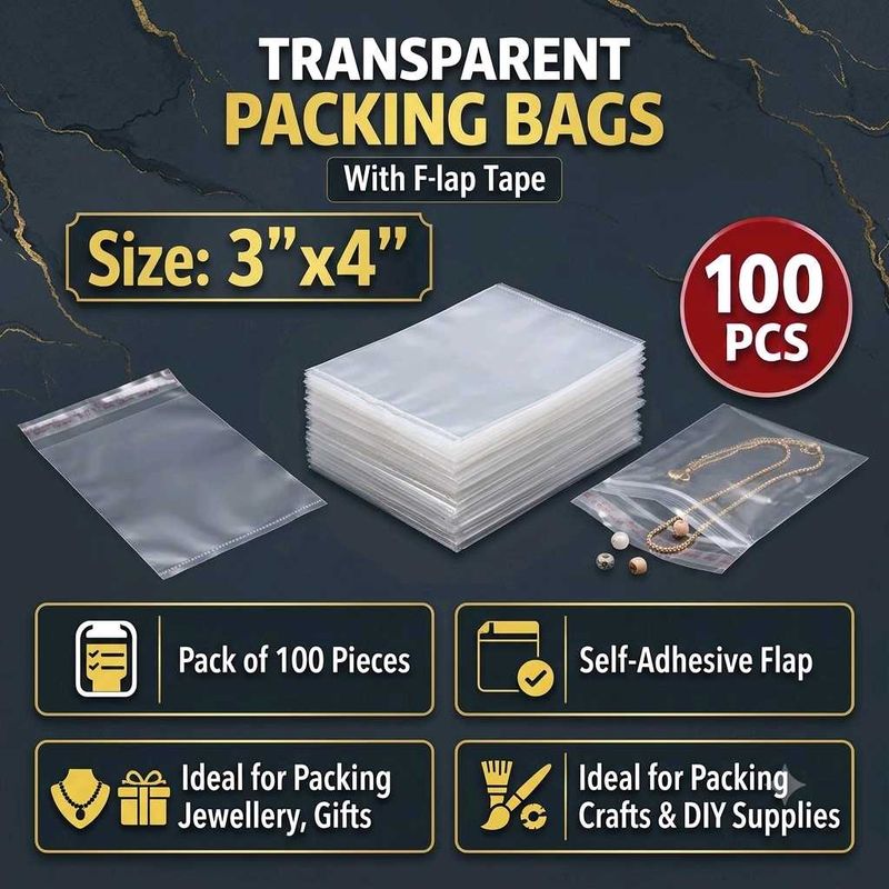 100 Pcs Transparent Packing Bags