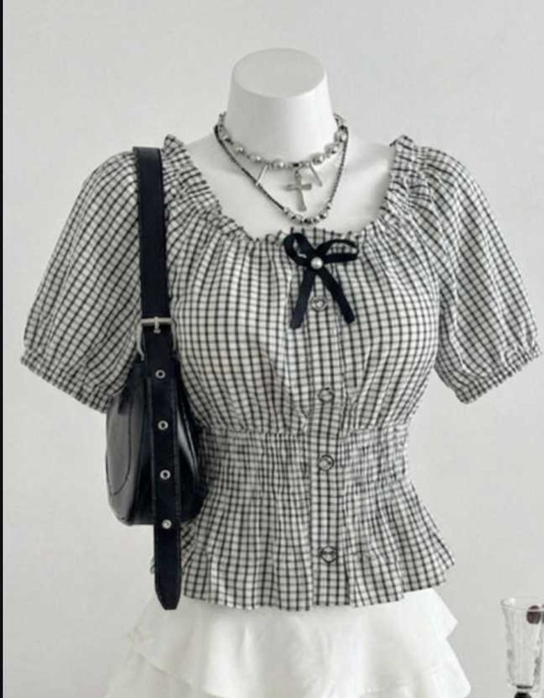 Cottagecore Gingham Puff Sleeve Top