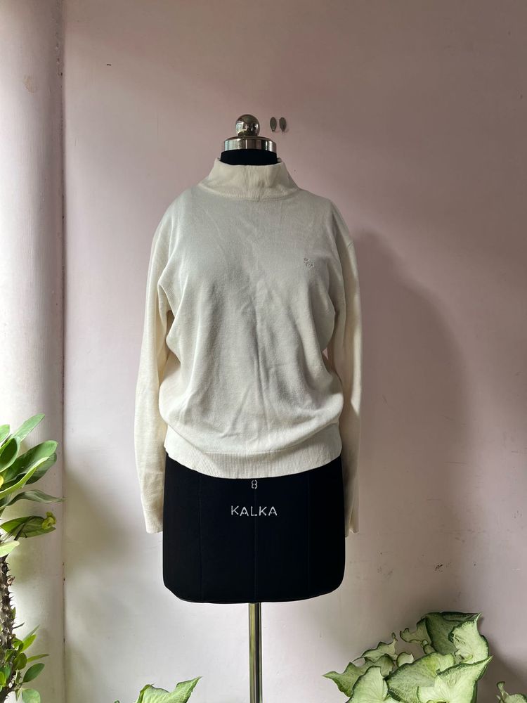 Cream Turtleneck Sweater