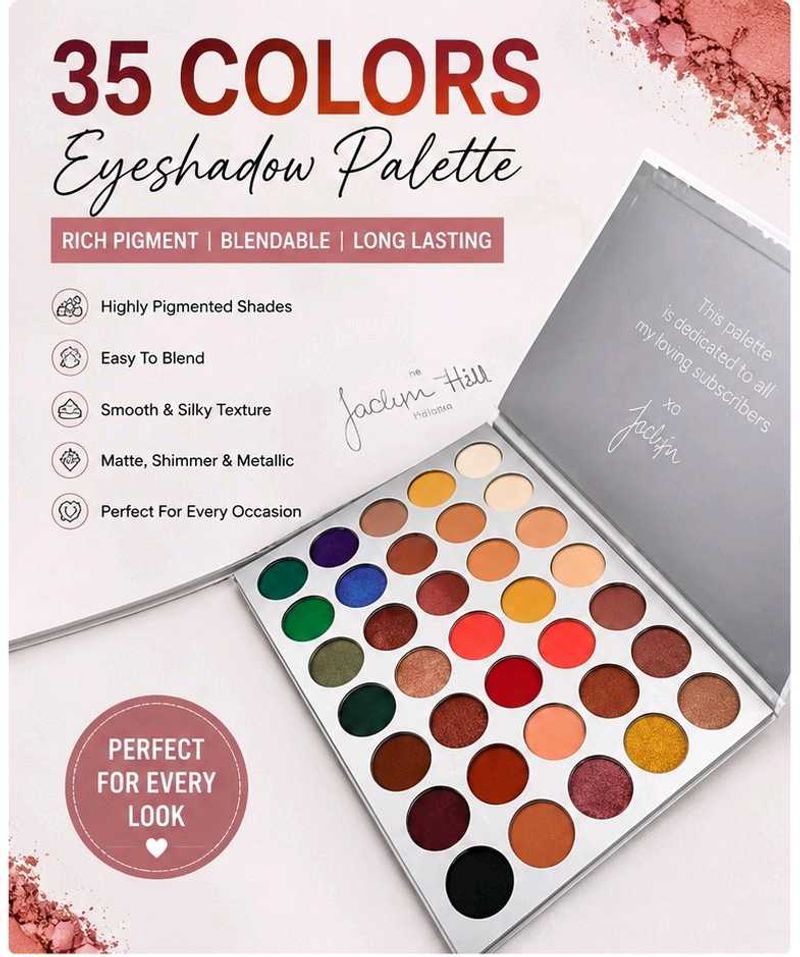 35 Color Eyeshadow Palette | Matte &amp; Shimmer | Hig