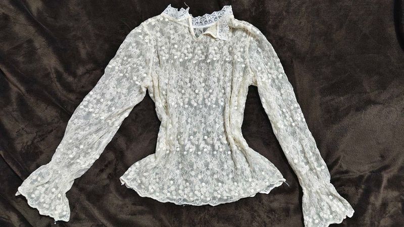 Elegant White Lace Blouse