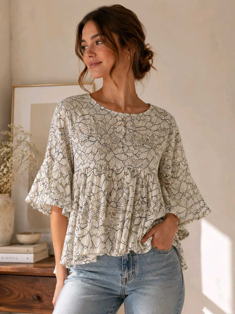 ⭐Floral Mesh Top⭐