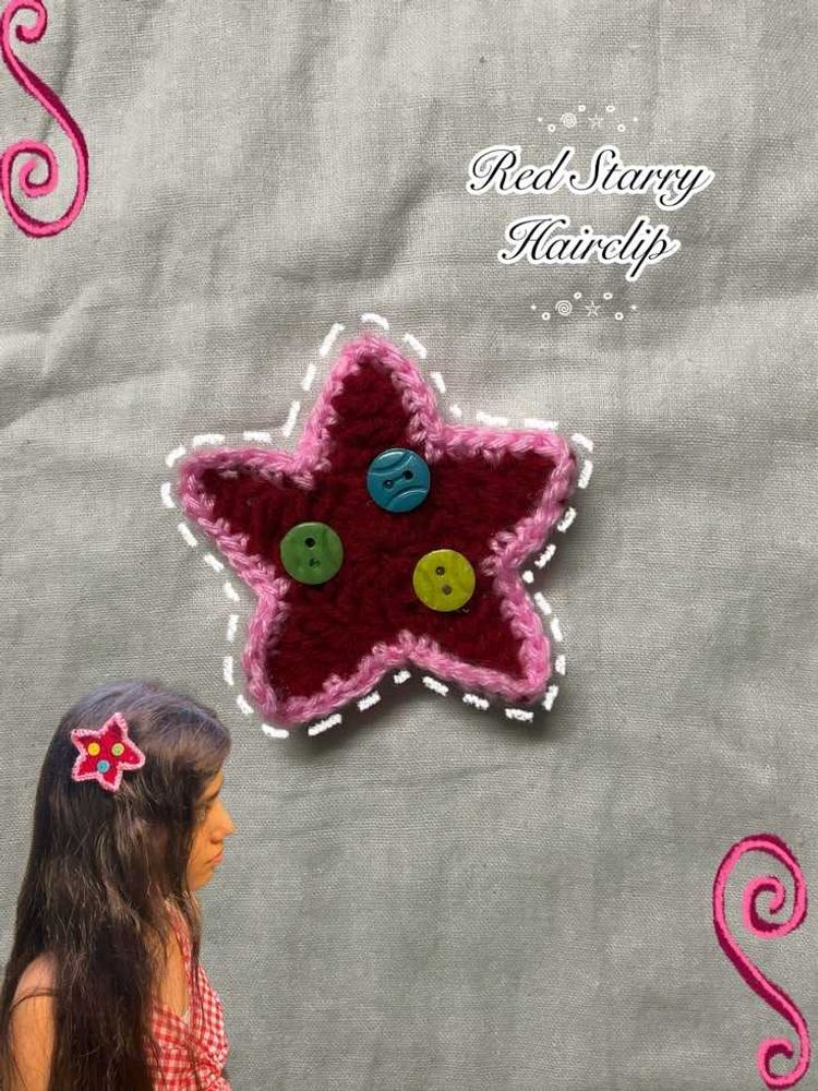Cute Red Starry Hairclip