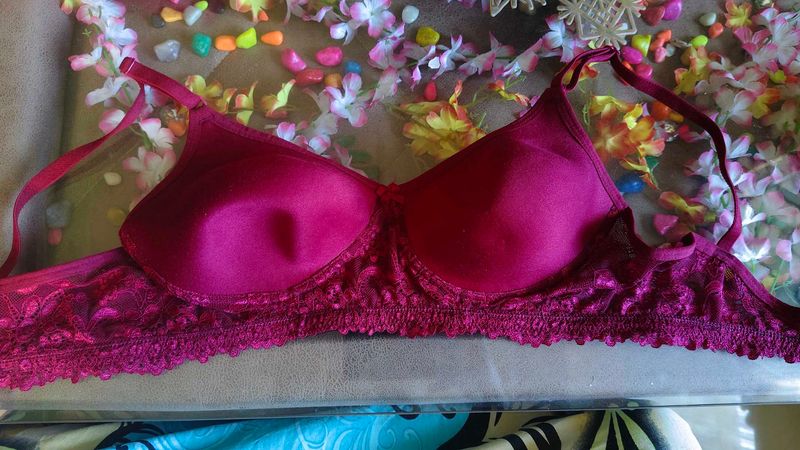 Beautiful Magenta Lace Bra