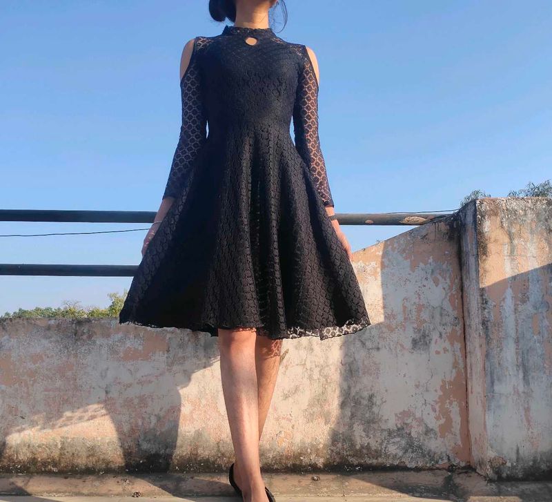 Price Drop For One Day ! Elegant Matte Black Dress