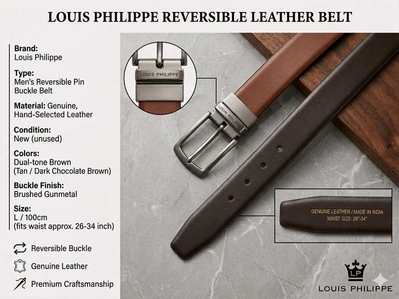 Premium Genuine Leather Belt (Reversible)