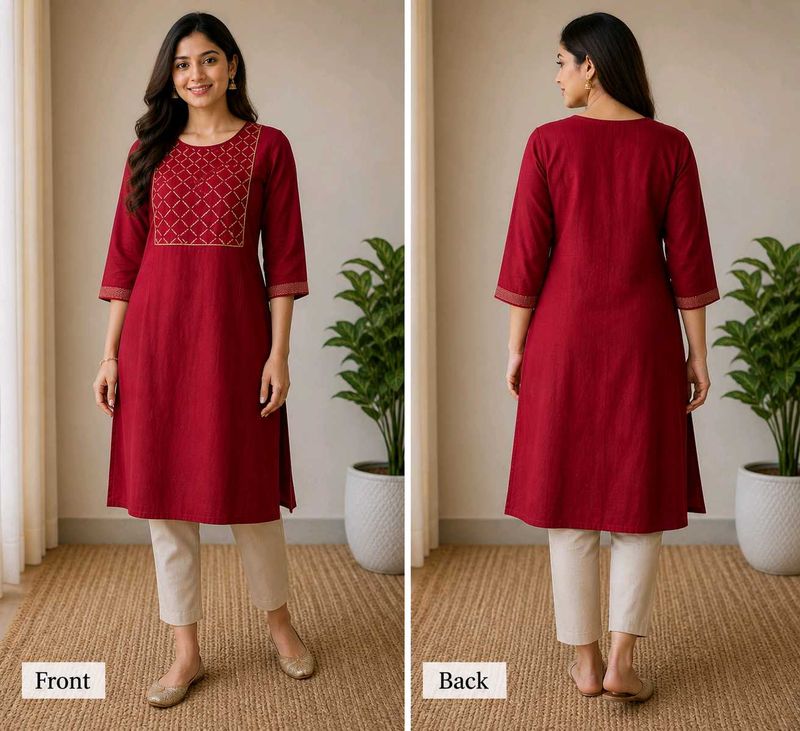 SRISHTI Embellished Red Kurta