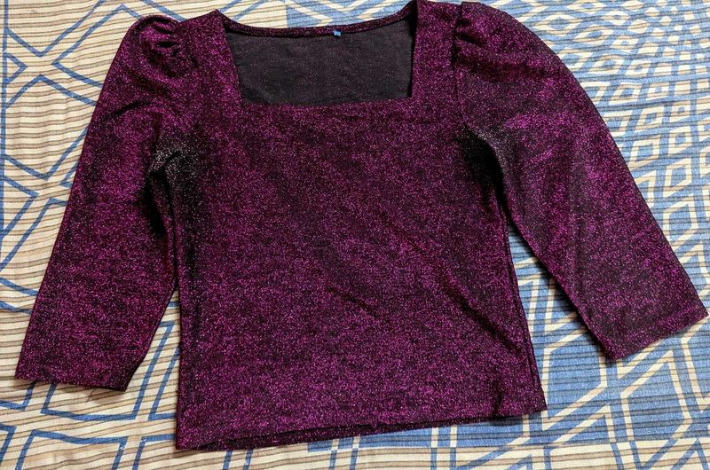 PURPLE GLITTERY PARTY TOP ✨💜