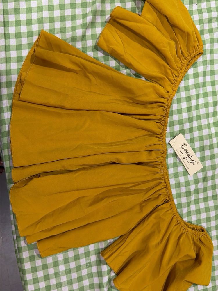 Mustard Yellow Off-Shoulder Top